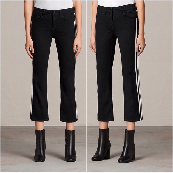 All Saints Denim - All Saints Heidi Kick Flare Cropped Jeans Stripe26